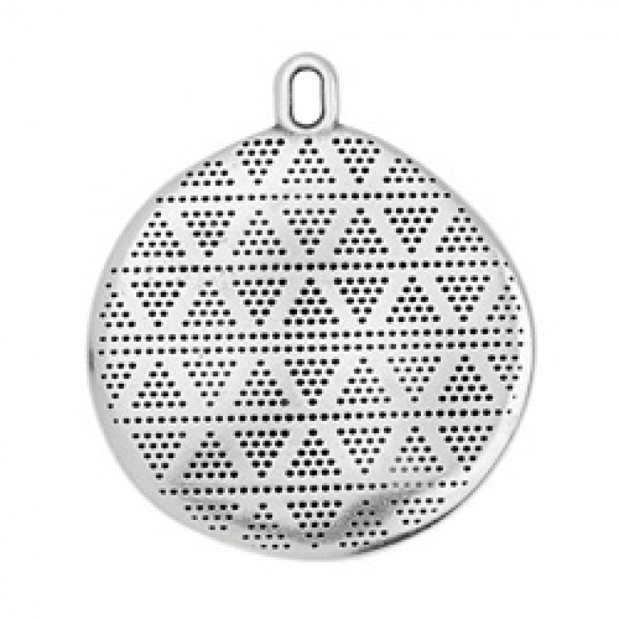 Κρεμαστό μοτίφ οργανικό με elegante έθνικ pattern σε ασημί αντικέ, κατάλληλο για την κατασκευή κοσμημάτων-ανά τεμάχιο