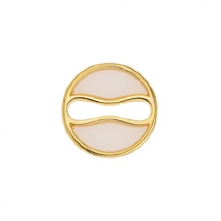 Περίγραμμα στρογγυλό βιτρώ σε επίχρυσο (24Κ) με λευκό οπάλ σμάλτο, κατάλληλο για την κατασκευή κοσμημάτων-ανά τεμάχιο