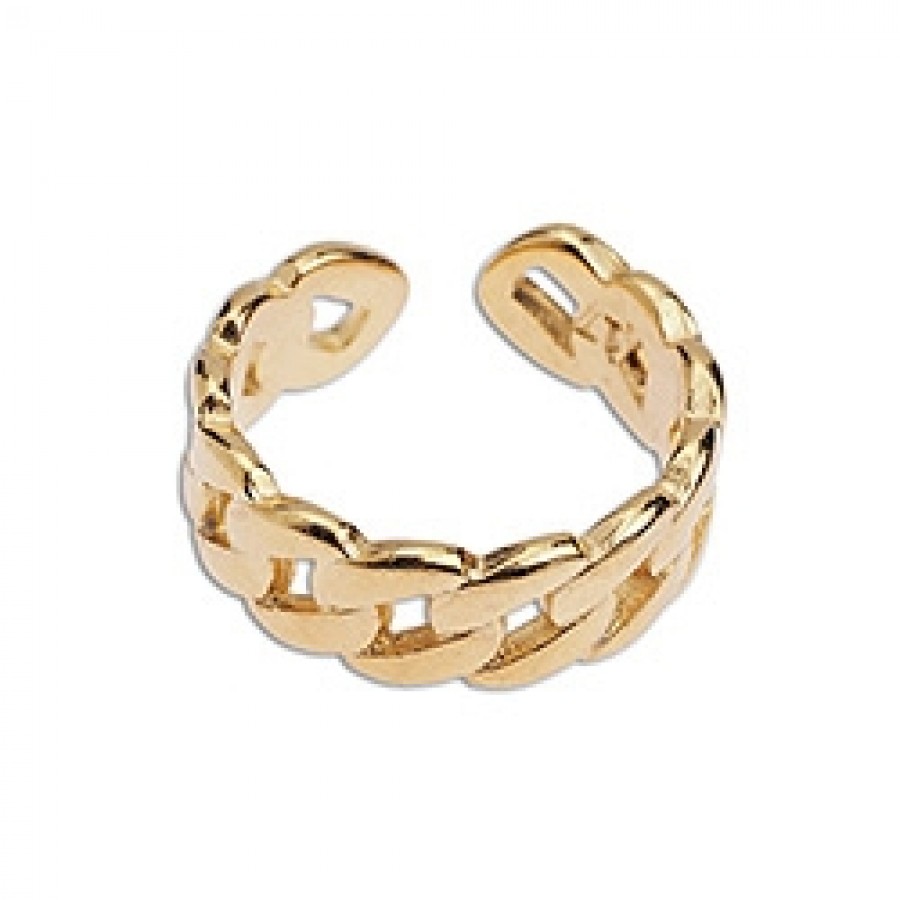 Δαχτυλίδι αλυσίδα σε επίχρυσο-ανα τεμάχιο