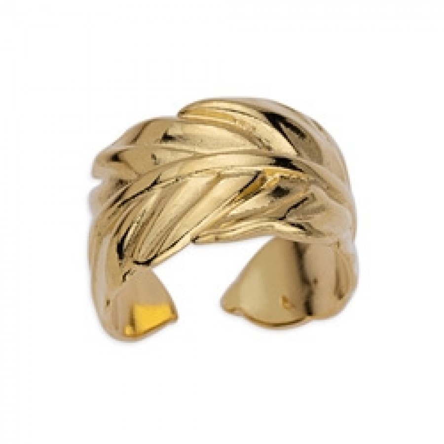 Δαχτυλίδι φτερό επιχρυσωμένο 24κ - τιμή ανά τεμάχιο