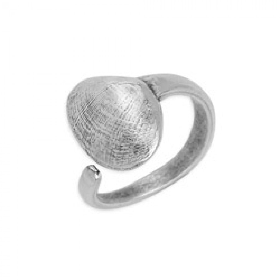 Δαχτυλίδι κοχύλι αχιβάδα 17mm επάργυρο σε ασημί αντικέ - τιμή ανά τεμάχιο