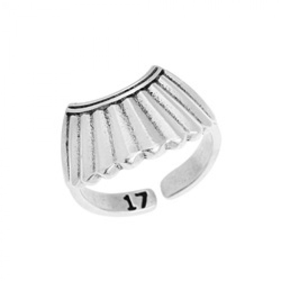 Δαχτυλίδι επάργυρο 24Κ με κυματιστό pattern 17mm 