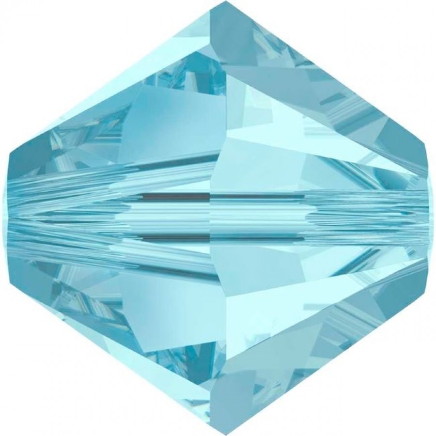 Χάνδρα Swarovski κωνική 6mm με τρύπα 1mm σε aquamarine  Τιμή ανα τεμάχιο 