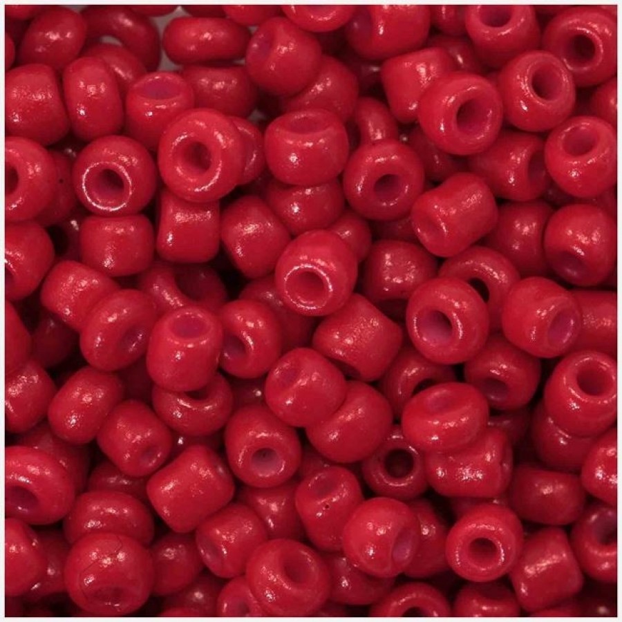 Γυάλινη χάντρα ροκάι No8 (~2,9mm) σε κόκκινο ματ χρώμα, κατάλληλη για την κατασκευή κοσμημάτων-τιμή ανά συσκευασία 20 γραμμ.