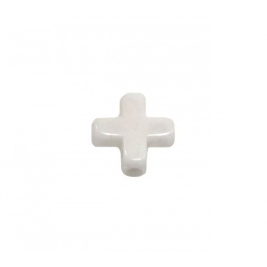 Χάντρα μικρός ccb σταυρός σε λευκό χρώμα-τιμή ανά τεμάχιο