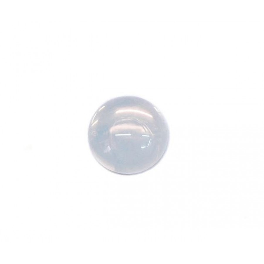 Πέτρα γυάλινη καθρέπτης,στρογγυλή καμπουσόν 8mm σε άσπρο white opal χρώμα-ανα τεμάχιο