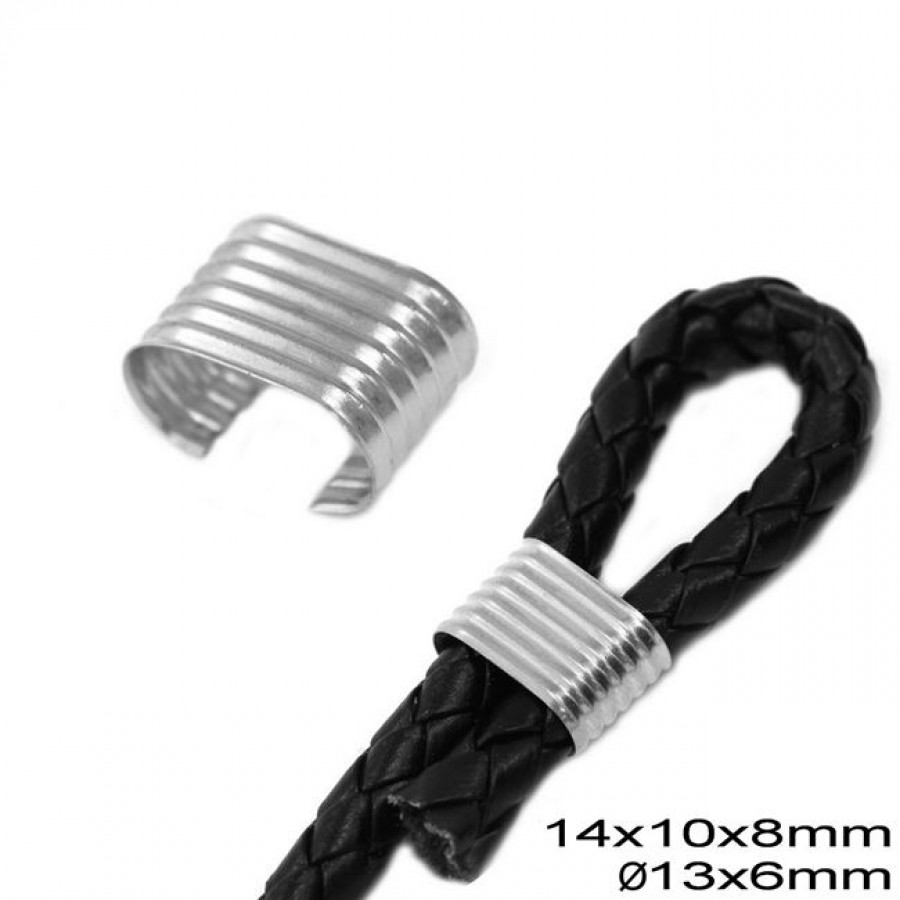 Συνδετικό Μπρούτζινο 14x10x8mm με τρύπα 13x6mm σε ασημί αντικέ τιμή ανα τεμάχιο