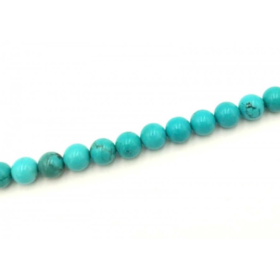 Τυρκουάζ (Turquoise) σε χρώμα τυρκουάζ και σχήμα στρογγυλό 6mm.-τιμή ανα χάντρα