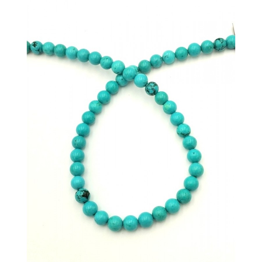 Τυρκουάζ (Turquoise) στρογγυλό 8mm σε χρώμα τυρκουάζ, κατάλληλη για την κατασκευή κοσμημάτων-ανά χάντρα