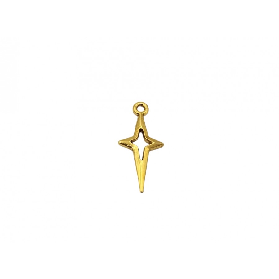 Μεταλλικός σταυρός αστέρι σε χρυσαφί, κατάλληλος για την κατασκευή κοσμημάτων και των μαρτυρικών σου-ανά τεμάχιο