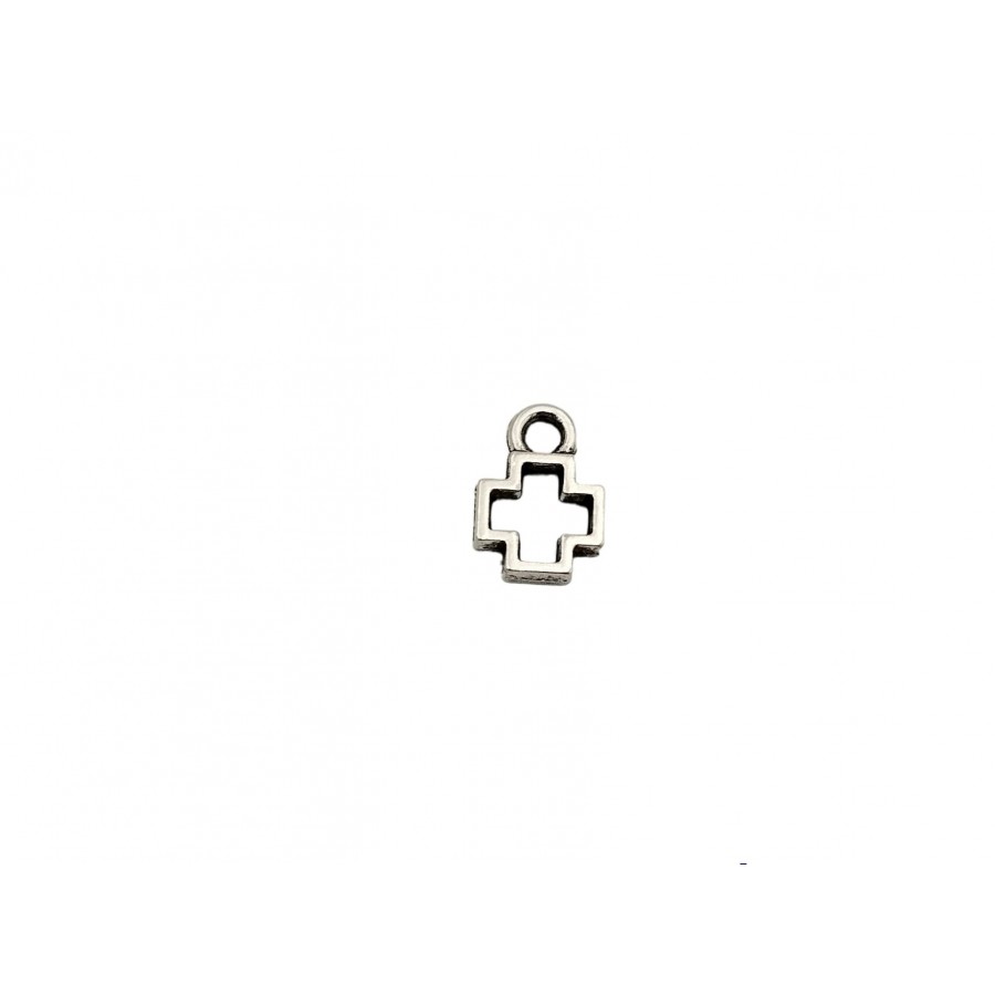Μεταλλικός κρεμαστός σταυρός περίγραμμα σε ασημί, κατάλληλος για την κατασκευή των μαρτυρικών σου-ανά τεμάχιο
