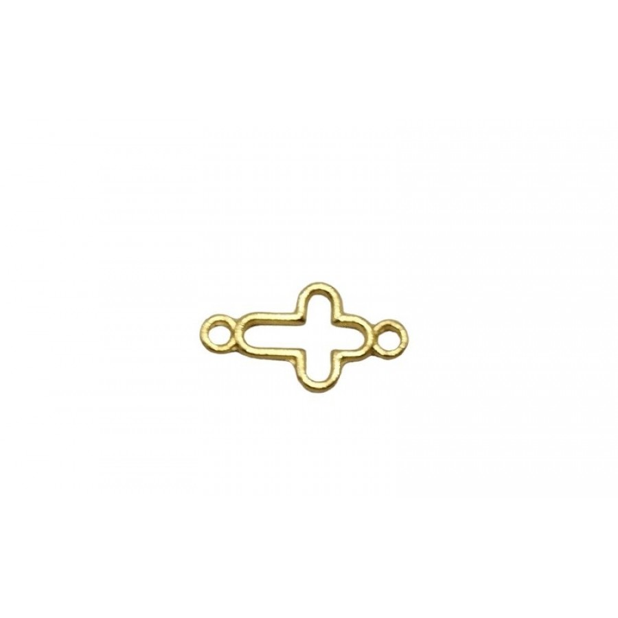 Mεταλλικός σταυρός περίγραμμα με 2 κρικάκια χρυσαφί, κατάλληλος για την κατασκευή των κοσμημάτων και των μαρτυρικών σου-ανά τεμάχιο