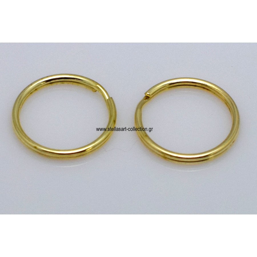 Διπλός σιδερένιος  κρίκος για μπρελόκ 25x2mm επίχρυσος τιμή ανα τεμάχιο