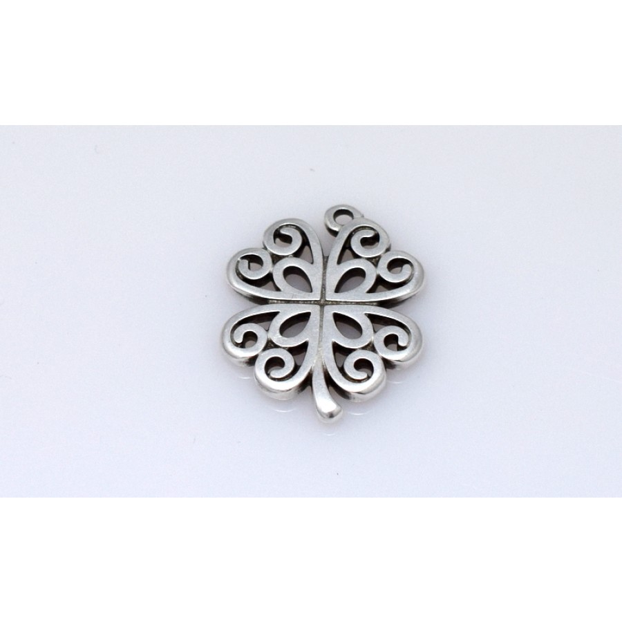 Μεταλλικό τετράφυλο βυζαντινό τριφυλι 18 x 22 mm σε επάργυρο αντικέ     τιμή ανα τεμάχιο