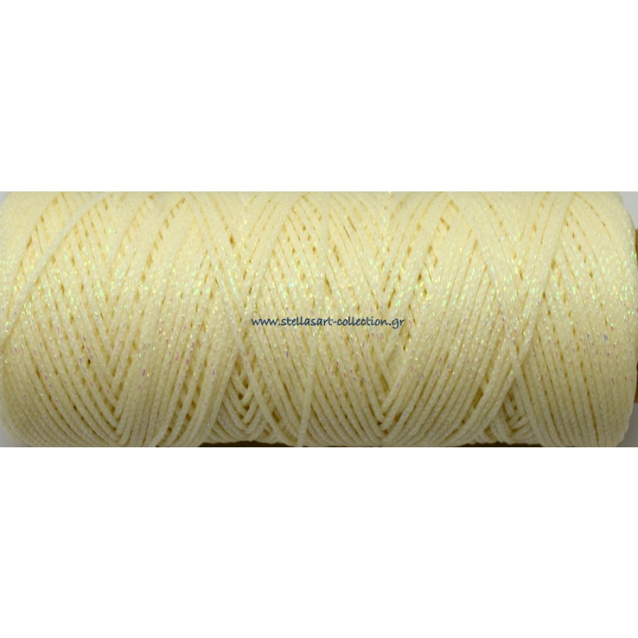 Κηροκλωστή σε OFF WHITE με ΙΡΙΖΕ μεταλλικό χρώμα 1mm(ελαφρύ κέρωμα)     Τιμή ανα μέτρο
