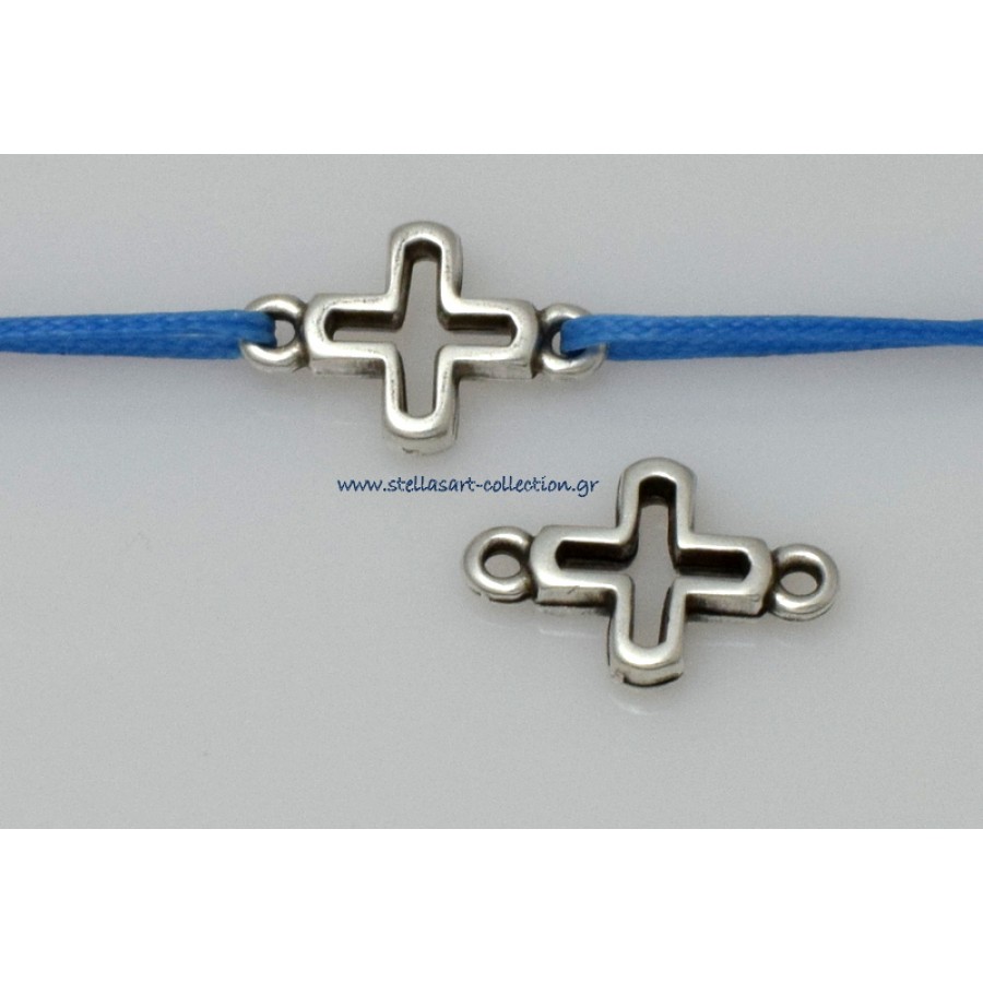 Μεταλλικός σταυρός περίγραμμα μίνι 11 x 16 mm με δύο κρικάκια καταλληλο και για μακραμέ επάργυρο     τιμή ανα τεμάχιο