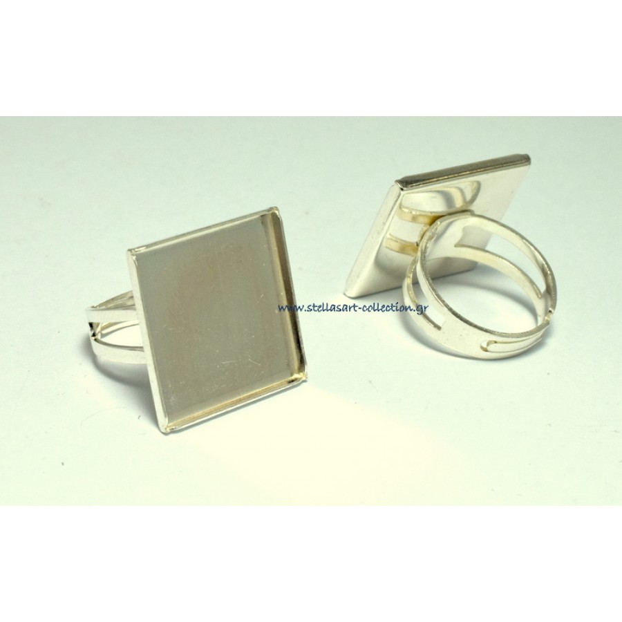 Δαχτυλίδι 21mm με τετραγωνο πλαίσιο κατάλληλο και για υγρό γυαλί από ασήμι 925 ανοιγόμενο από κάτω     τιμή ανα τεμάχιο