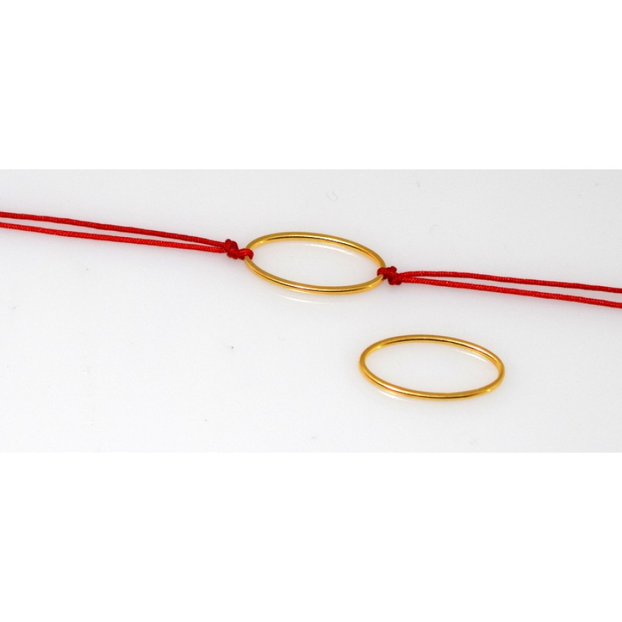 Μεταλλικό μοτίφ περίγραμμα οβάλ 27 x 14 mm σε χρυσαφί     τιμή ανα τεμάχιο