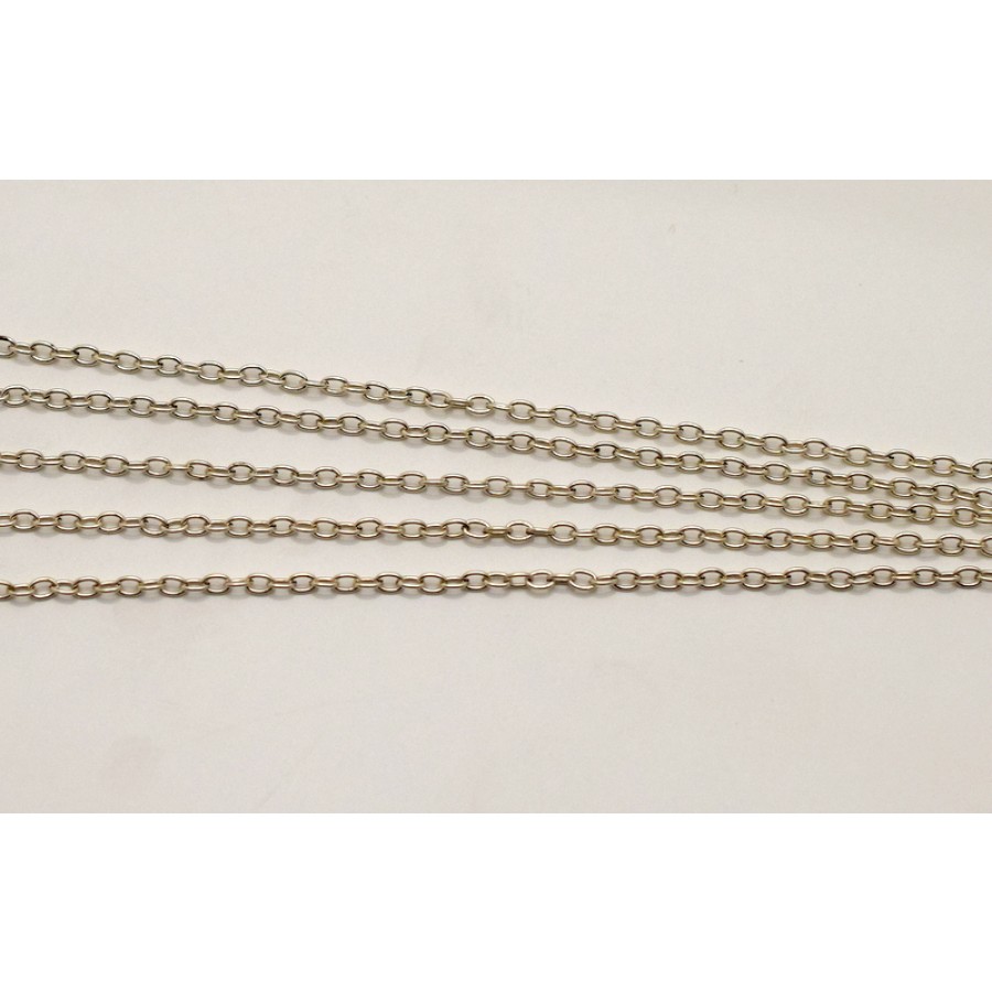 Ατσάλινη αλυσίδα 2.2x1.5mm ασημί με στρογγυλεμένους κρικους καταλληλη να κρεμάσετε οποιο μενταγιον θέλετε     τιμή ανα μέτρο