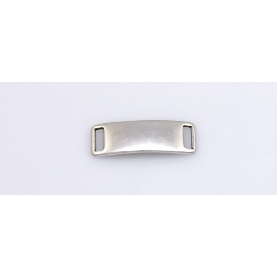 Παραλληλόγραμμο μοτιφ-ταυτοτητα 41 x 14 mm σκέτο σε ασημί αντικέ  καταλληλο για πλακε κορδόνι 10X2mm     τιμή ανα τεμάχιο