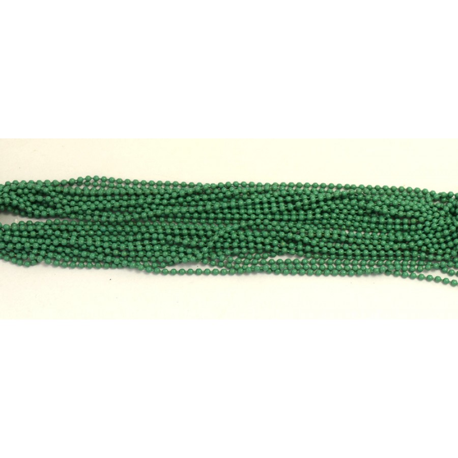 Μεταλλικη ψιλή  αλυσίδα καζανάκι 2mm σε τυρκουάζ-πράσινο ματ  χρώμα τιμή ανα μέτρο