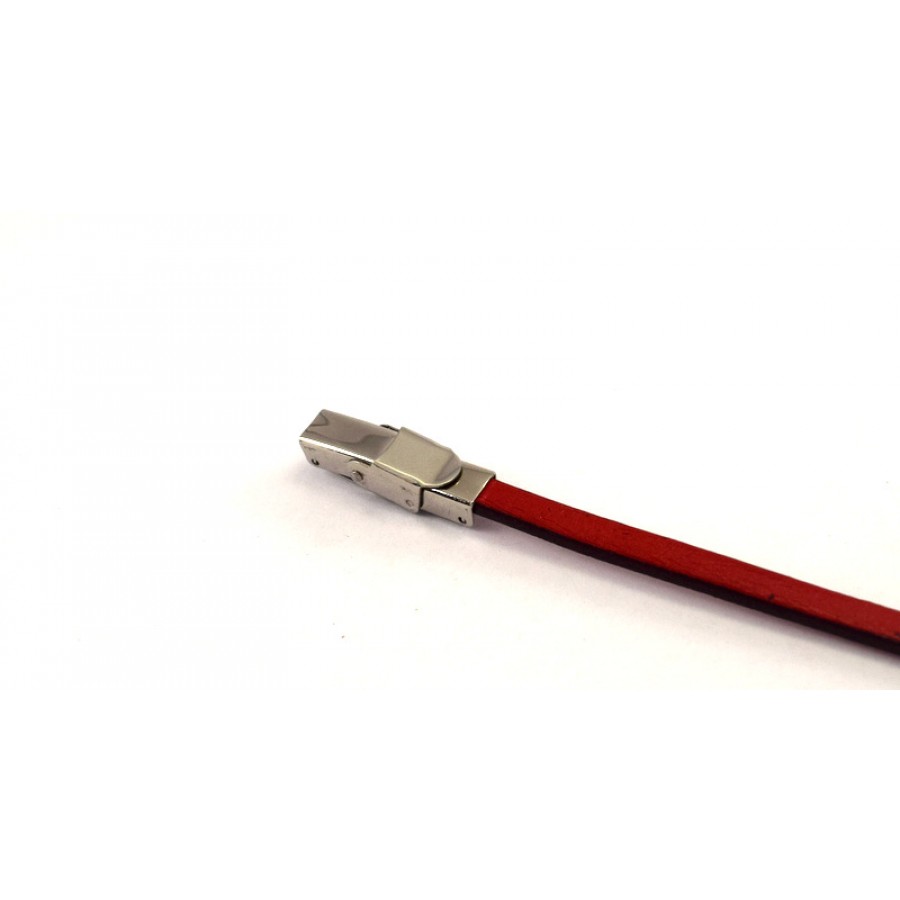 Ατσάλινο κούμπωμα 5X3mm σε ασημί χρώμα. τιμή ανα τεμάχιο