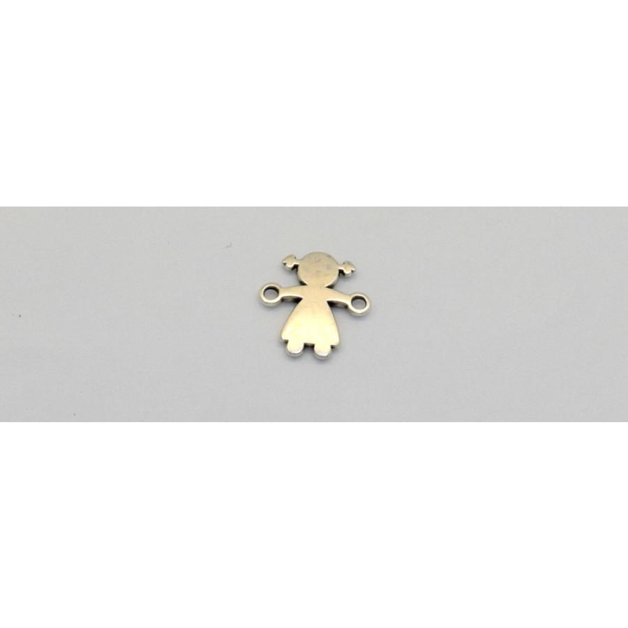 Μεταλλικό μοτίφ κοριτσάκι 9x14mm-με κρικάκια στα χεράκια- σε ασημί αντικέ     τιμή ανα τεμάχιο