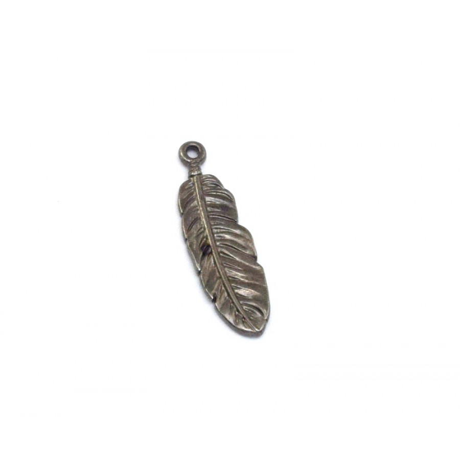 Μεταλλικό μεγάλο φτερό 10,5 x 35 mm σε gun metal     τιμή ανα τεμάχιο