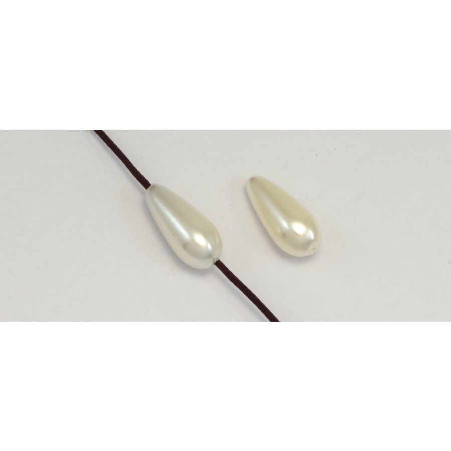 Πέρλα συνθετική 8x15mm σε σχήμα δάκρυ με κάθετη τρυπα- καταλληλη για κορδονι 1mm- σε off white χρωμα τιμη ανα τεμάχιο
