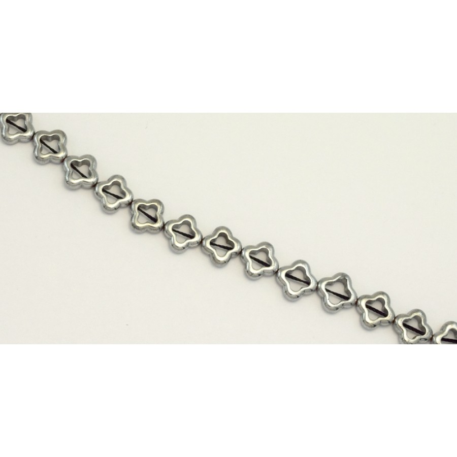 Αιματίτης (Hematite) περαστός  12mm σε χρώμα ασημί και σχήμα  σταυρός ντόνατ -με τρύπα 1mm τιμή ανα τεμάχιο