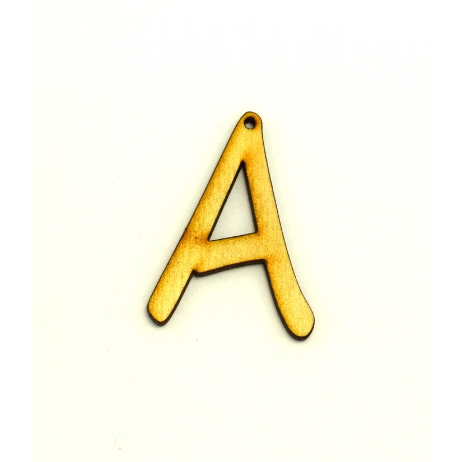 Ξύλινο κρεμαστό γράμμα  5cm με τρύπα "Α" Τιμή ανα τεμάχιο