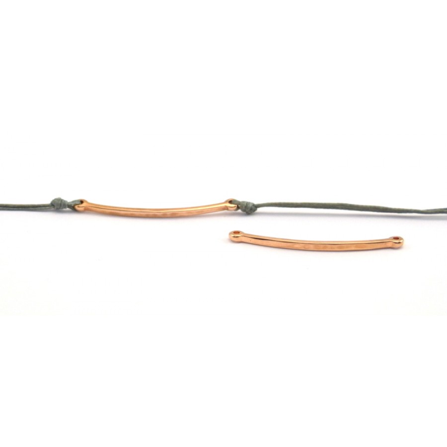 Μεταλλική λεπτη ταυτότητα  σφυρήλατη 40 x 2mm κατάλληλη  για κορδόνι Ø1.5 σε ροζ χρύσωμα τιμή ανα τεμάχιο