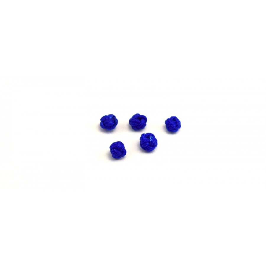 Μπαλάκι κόμπος,διαμπερή χάντρα 6mm υφασμάτινη σε μπλε ηλεκτρικ χρωμα τιμή ανα τεμάχιο