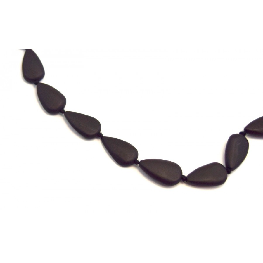 Όνυχας (Onyx)  χάντρα σε χρώμα μαύρο και σχήμα δάκρυ mat 18x10mm τιμή ανα τεμάχιο