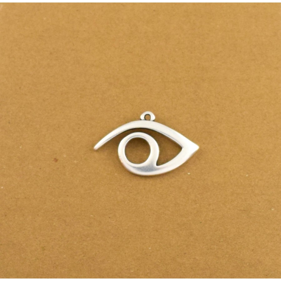Μεταλλικό κρεμαστό μάτι περίγραμμα σε ασημί αντικέ, κατάλληλο για την κατασκευή κοσμημάτων-ανά τεμάχιο