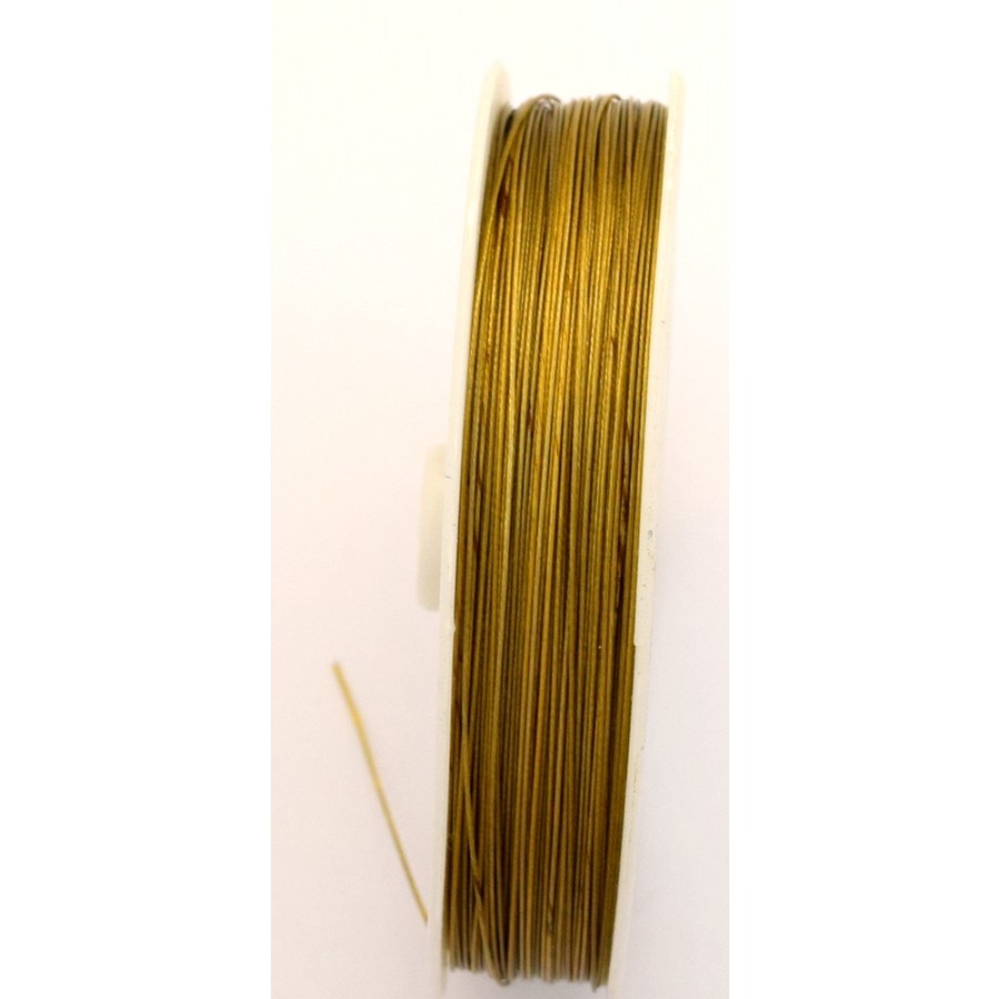 Ατσαλόσυρμα σε χρυσό-μπρονζέ  χρωμα 0.45mm     τιμη ανα καρουλι 100μέτρων