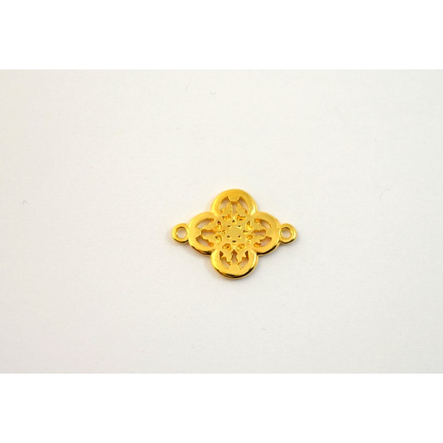 Μεταλλικός σταυρός λουλούδια 20 x 15 mm με 2 κρικάκια σε επίχρυσο τιμή ανα τεμάχιο