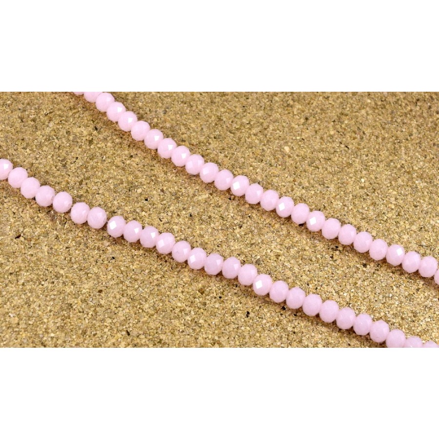 Ροζ οπάλ ροδέλα κρύσταλλο 6mm - ανα σειρά(±89pcs)