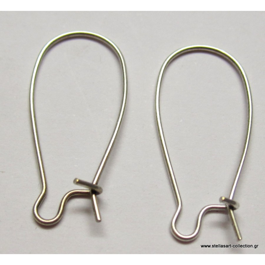 Γάτζος σκουλαρικιού μεσαιος με κλεισιμο απο πίσω 25mm επάργυρος     Η τιμή είναι ανα Ζευγάρι(δύο κομματια)