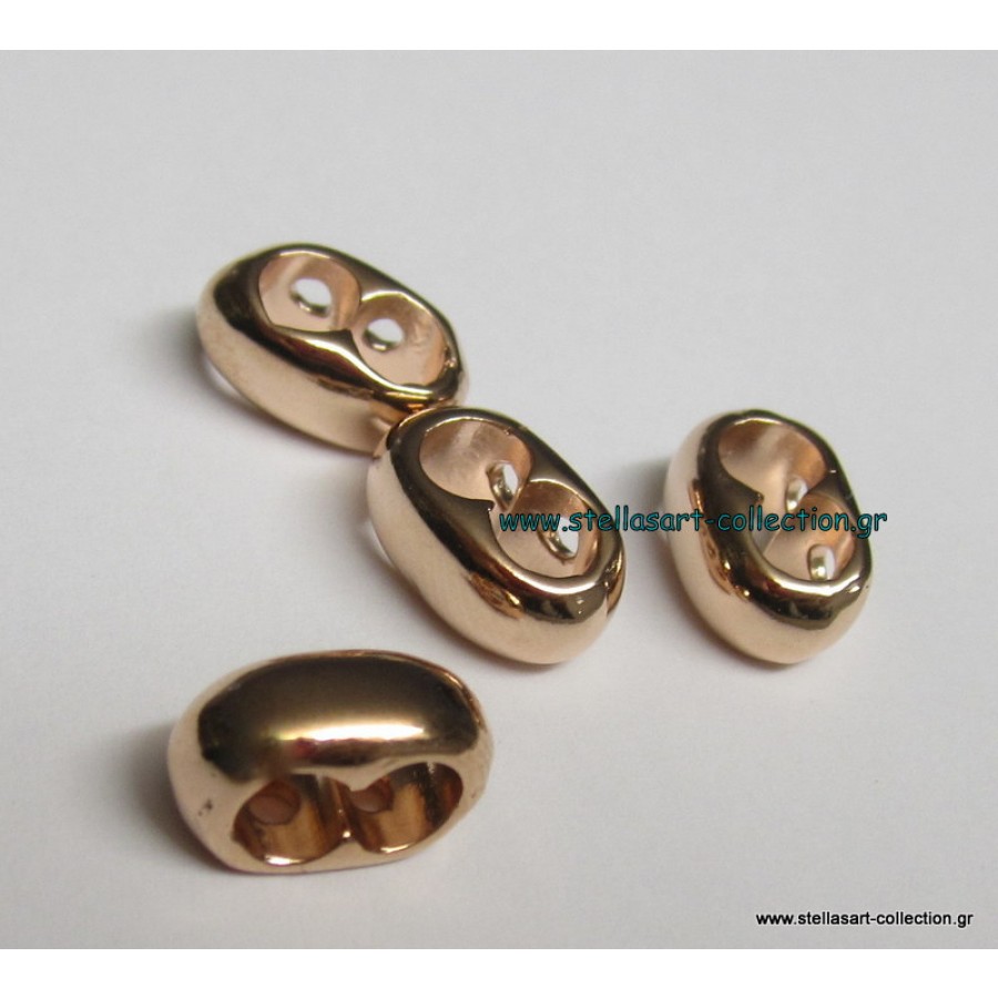 Μεταλλικος κρικος διαχωριστικος 6 x 12 mm σε ΡΟΖ χρυσό γυαλιστερο που χωραει δύο κορδόνια πάχους εως 4 mm     τιμη ανα τεμάχιο