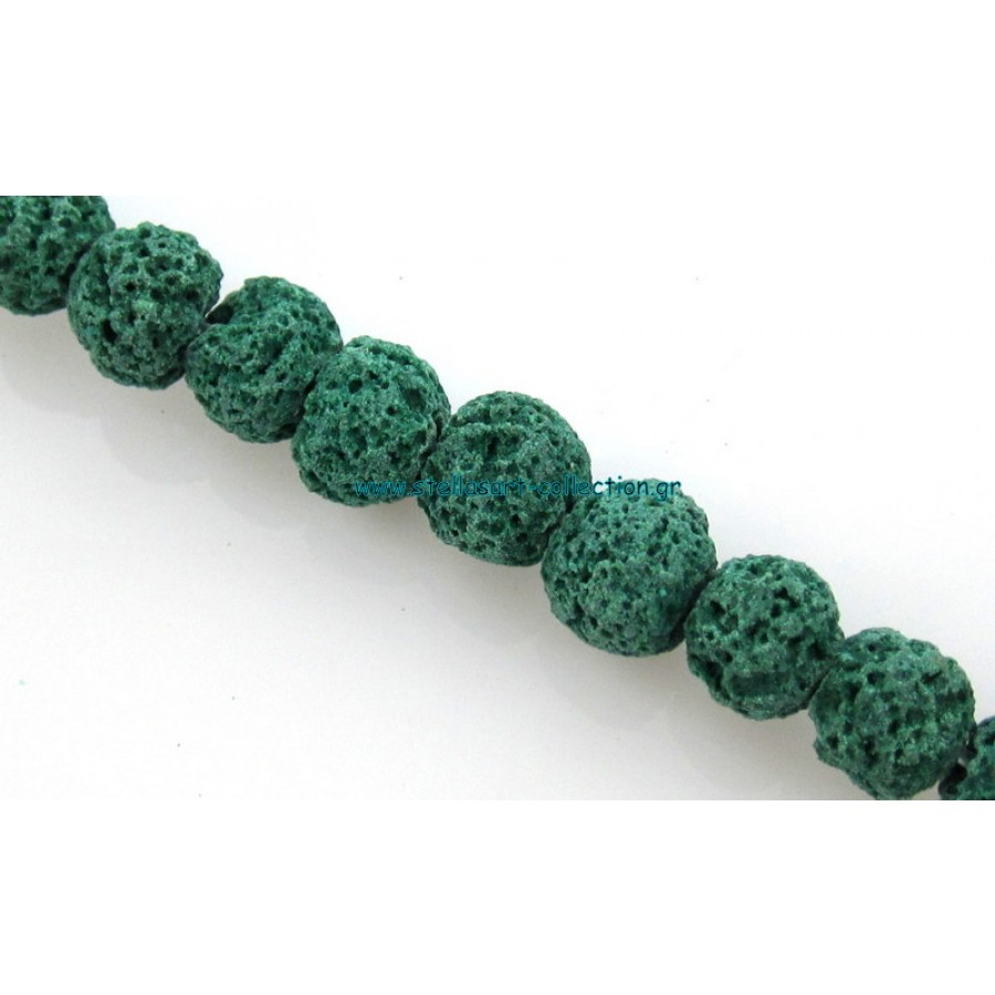 Φυσικές πέτρες Λάβα ακατέργαστες 10mm σε  χρώμα πράσινο .Η τιμή είναι ανά τεμάχιο(ενα κομμάτι)