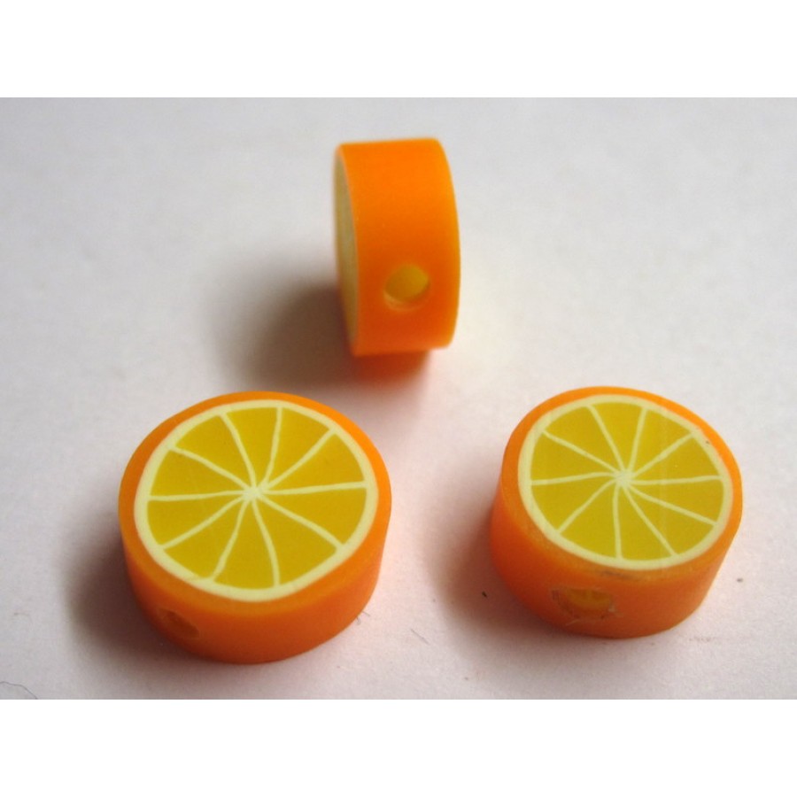 Fimo  μικρά φρουτάκια σε φέτα πορτοκαλιού 10mm-τιμη ανα τεμάχιο
