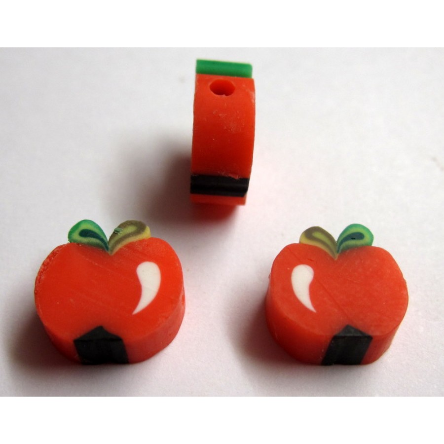 Fimo  μικρά φρουτάκια σε μήλο ΟΛΟΚΛΗΡΟ 10mm-τιμή ανα τεμάχιο