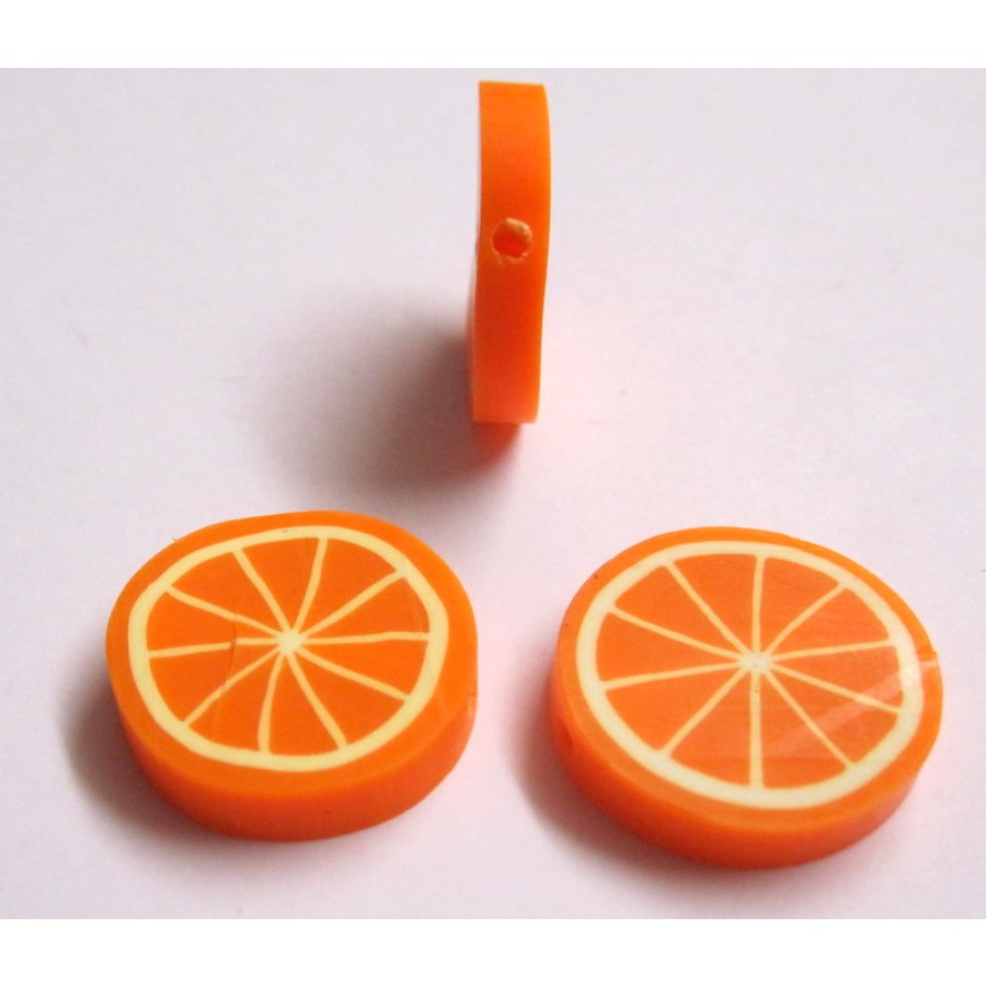 Fimo Μεγάλο φρουτάκι σε φέτα πορτοκαλιού 20mm-Η τιμή είναι ανα τεμάχιο