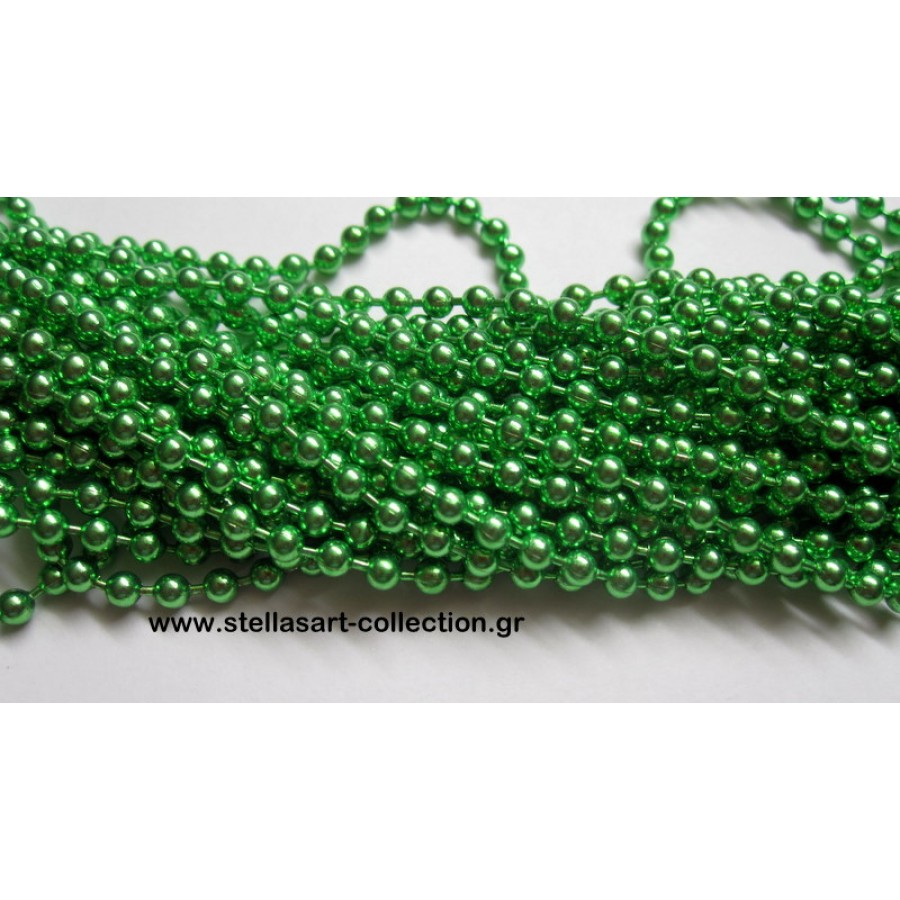 Μεταλλικη  αλυσίδα καζανάκι 3.2mm σε ανοιχτό πρασινο γυαλιστερό χρώμα     τιμή ανα μέτρο