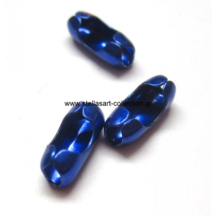 Μεταλλικό κούμπωμα (καζανάκι) 2mm σε μπλε εντονο γυαλιστερο χρώμα