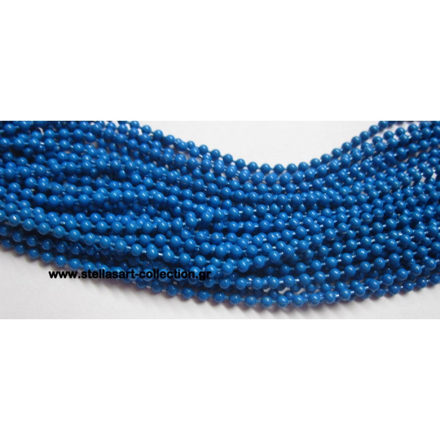 Μεταλλικη ψιλή  αλυσίδα καζανάκι 2mm σε μπλε ματ χρώμα     τιμή ανα μέτρο