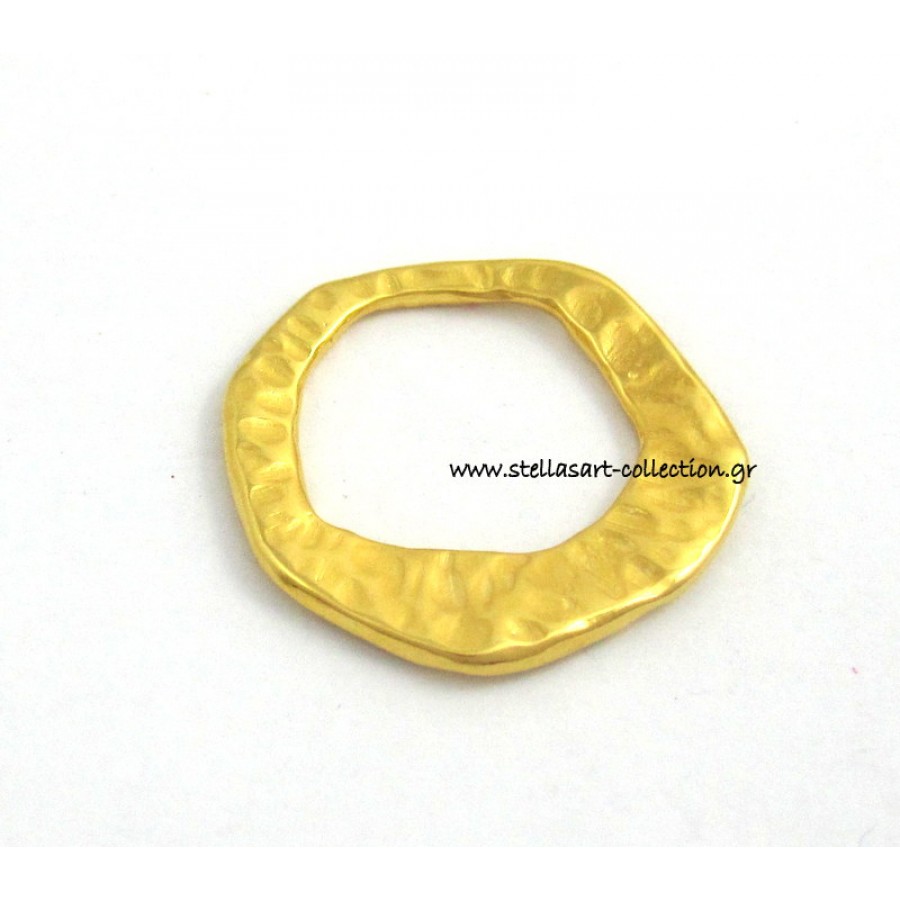 Mεταλλικός κρίκος σφυρήλατος ΜΙΚΡΟΣ  28 x 26 mm -κατάλληλο για  κολιέ και σκουλαρίκια- σε επίχρυσο-τιμή ανα τεμάχιο