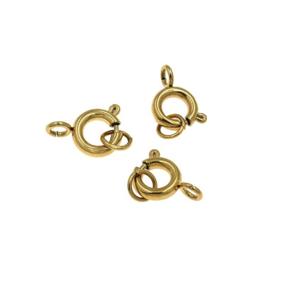 Ατσάλινο κούμπωμα ανεροσόλ 6mm σε χρυσαφί, κατάλληλο για την κατασκευή κοσμημάτων-ανά τεμάχιο