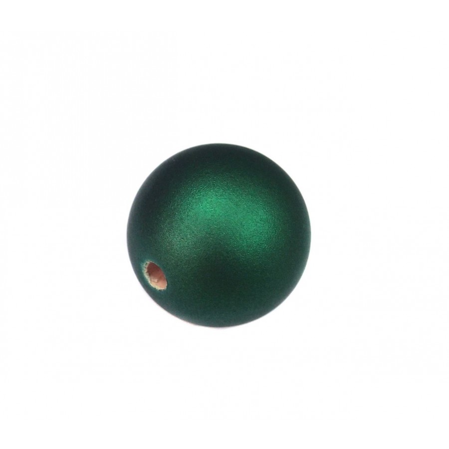 Μεγάλη ακρυλική στρογγυλή χάντρα 25mm και τρύπα Φ4mm σε πράσινο ματ χρώμα, κατάλληλη για την κατασκευή  γουριών-ανά τεμάχιο